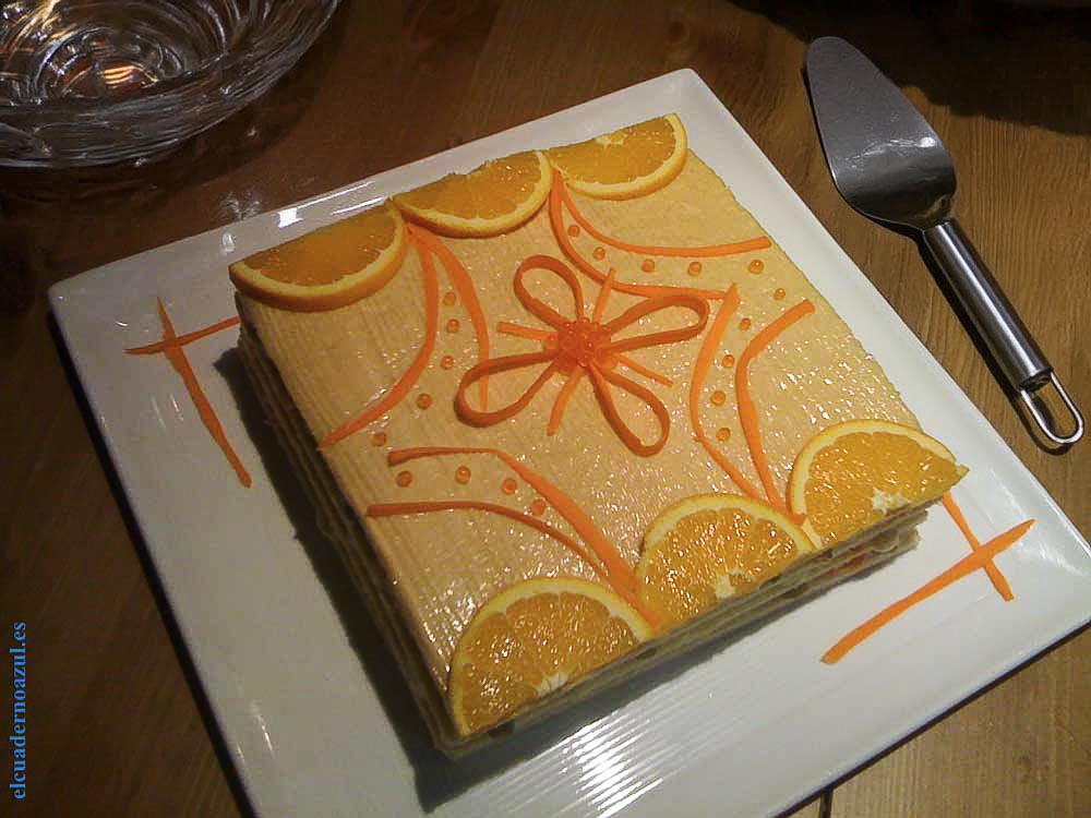 Prawn cake with orange.